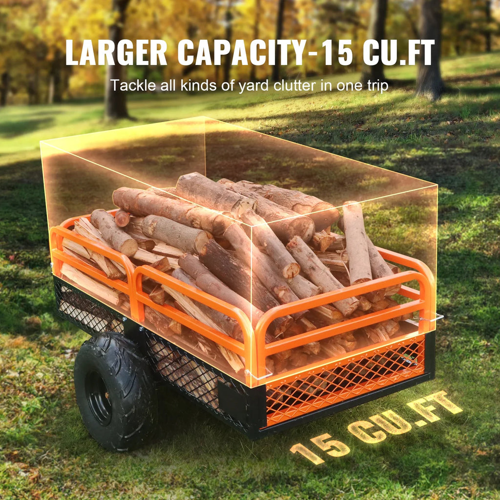 Heavy Duty Steel ATV Dump Trailer With Removable Sides And Tires