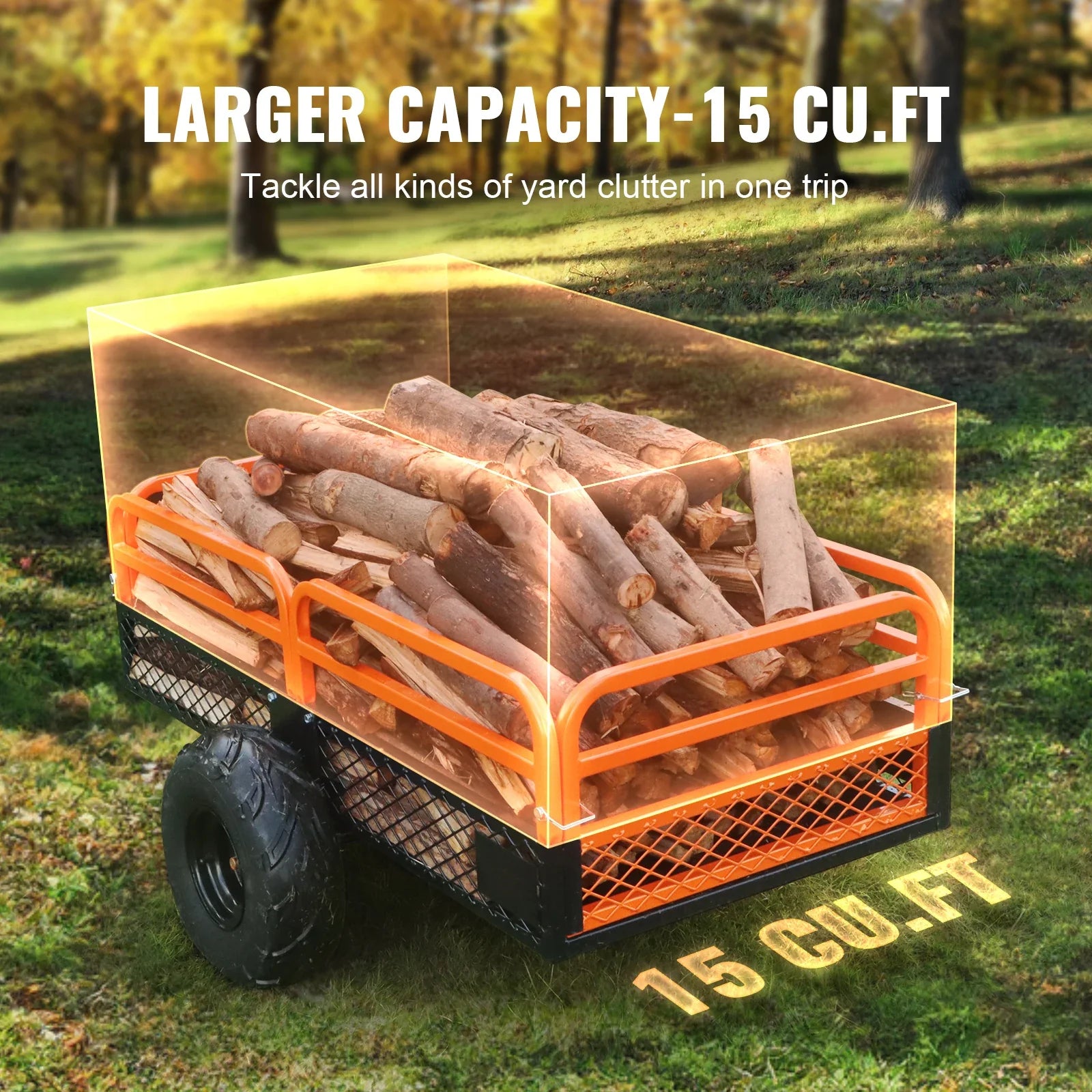 Heavy Duty Steel ATV Dump Trailer With Removable Sides And Tires