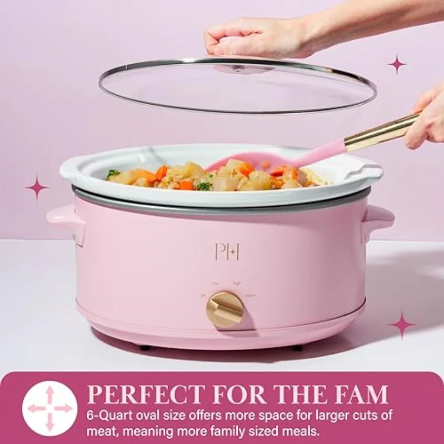 Manual Slow Cooker With Stoneware Insert And Three Settings