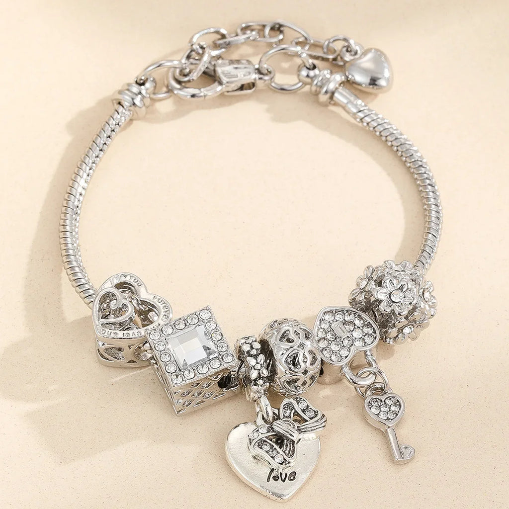 Bohemian Pink Cherry Blossom Love Bracelet Pendant Bead Design Summer