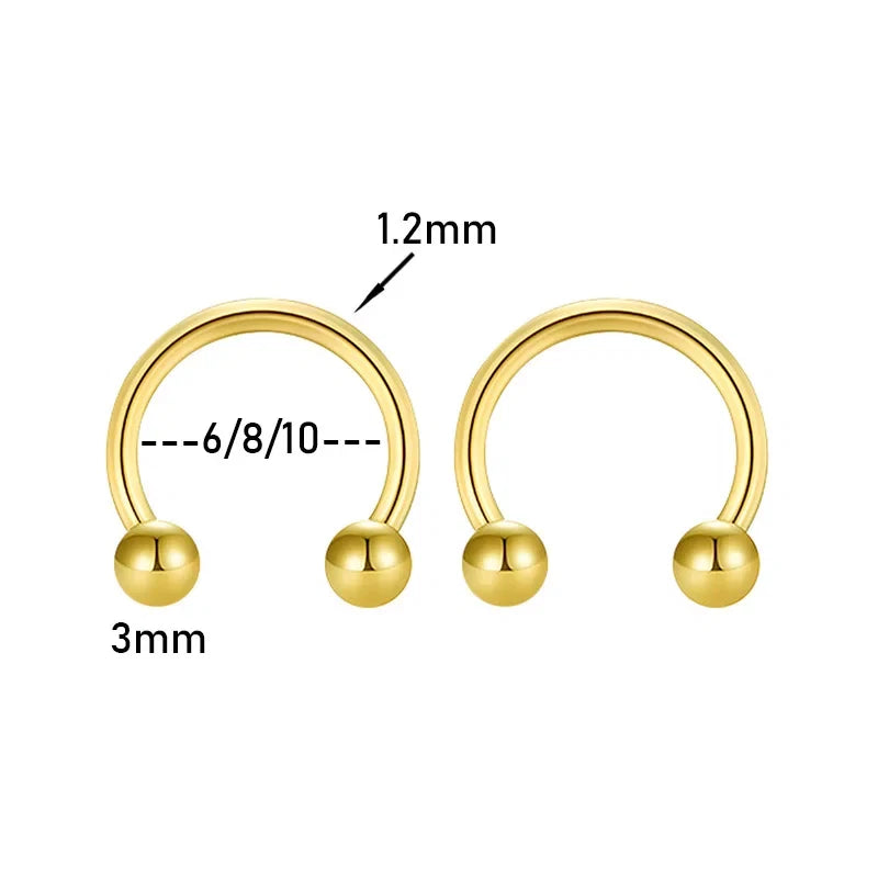 2pcs Stainless Steel Crystal CZ Tragus Piercing Helix Studs Earrings