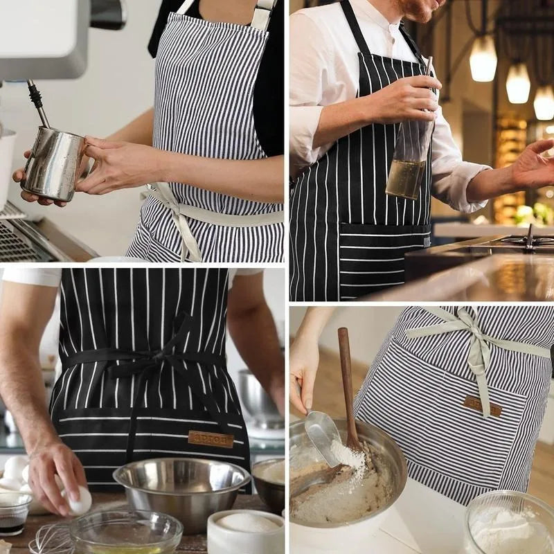 Zhejiang Craft of Weaving Adjustable Linen Kitchen Aprons, 2 Pack