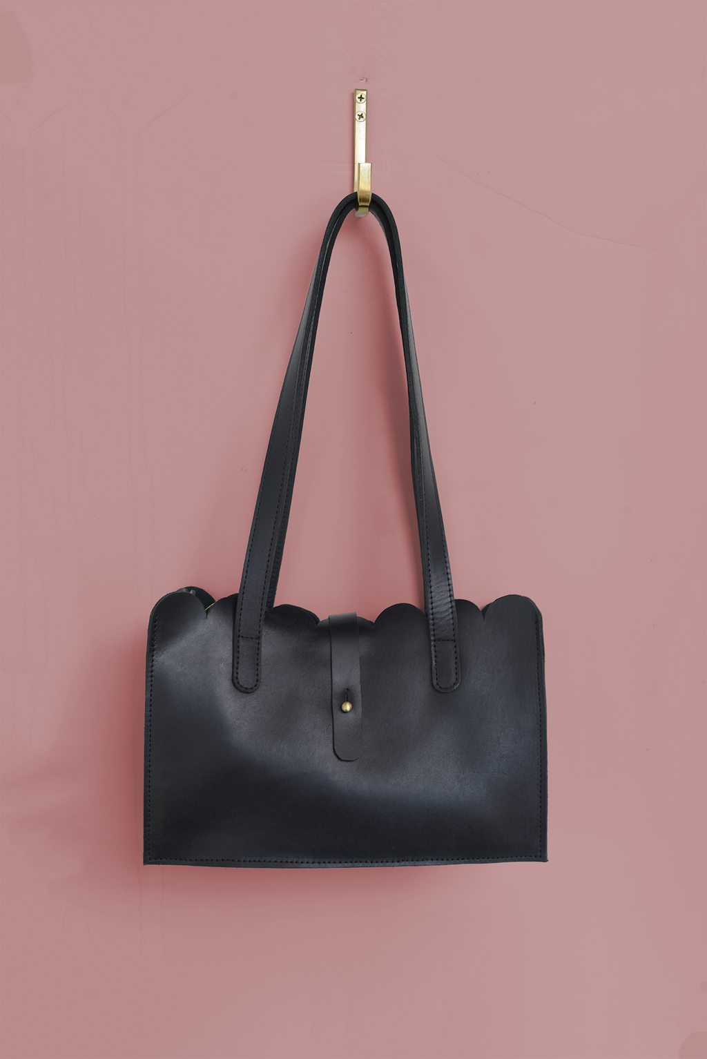 Scalloped Convertible Midsized Handbag
