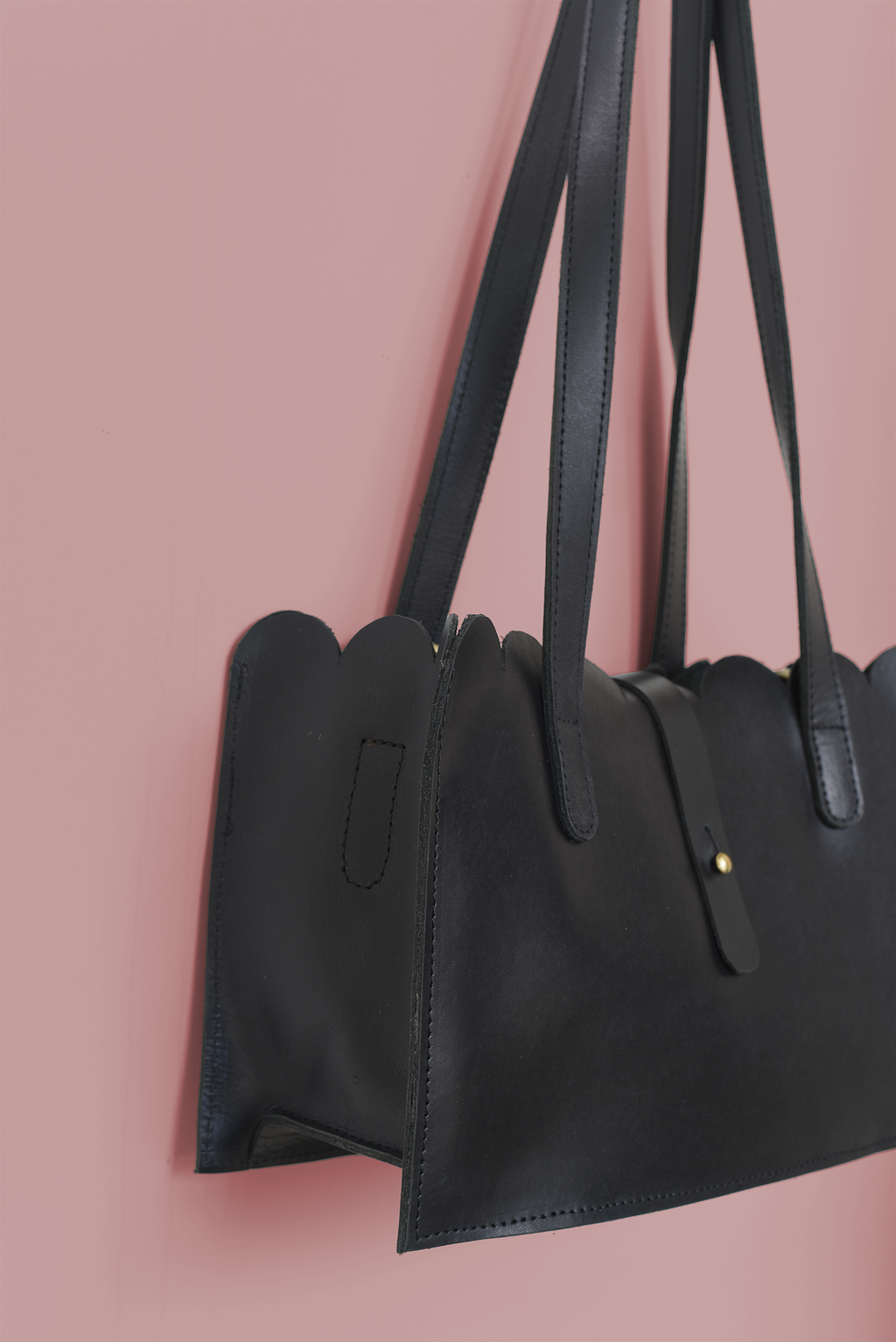 Scalloped Convertible Midsized Handbag