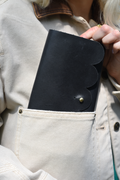 Scalloped Fold Over Leather Wallet