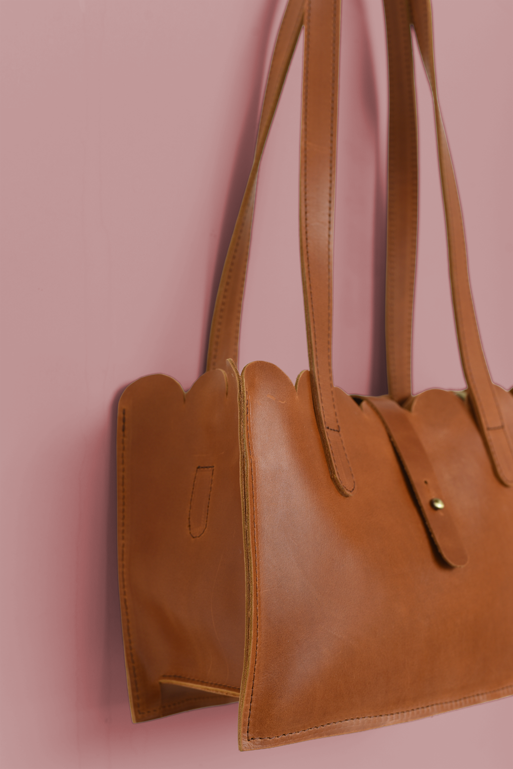 Scalloped Convertible Midsized Handbag