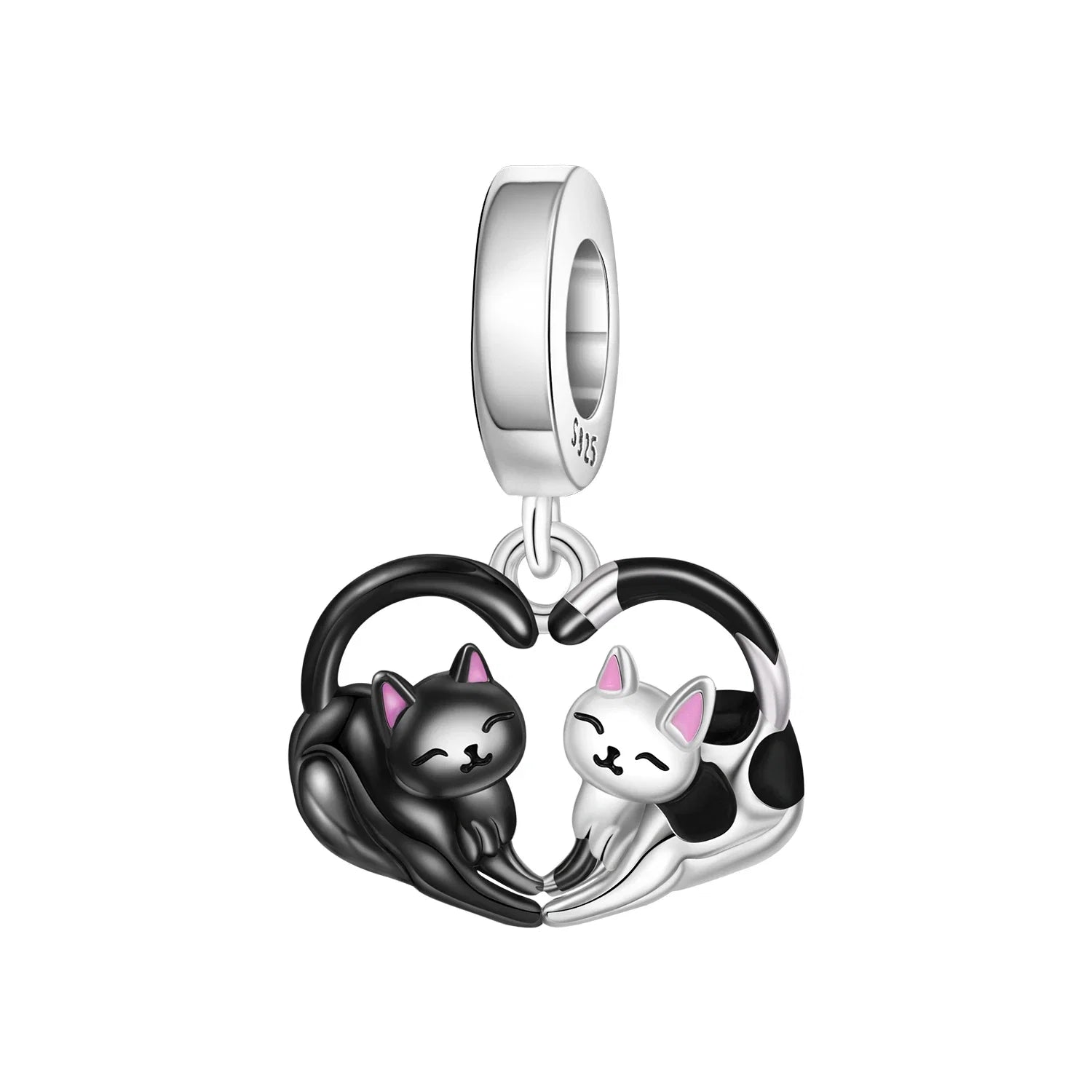 Hot Sale 925 Sterling Silver Dog Cat Cute Pet Animals Pendant Birthday Party Gift for Women Bangle Bracelet Necklace DIY Jewelry