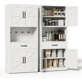 Metal Kitchen Pantry Cabinet With Large Countertop And Adjustable Shelves