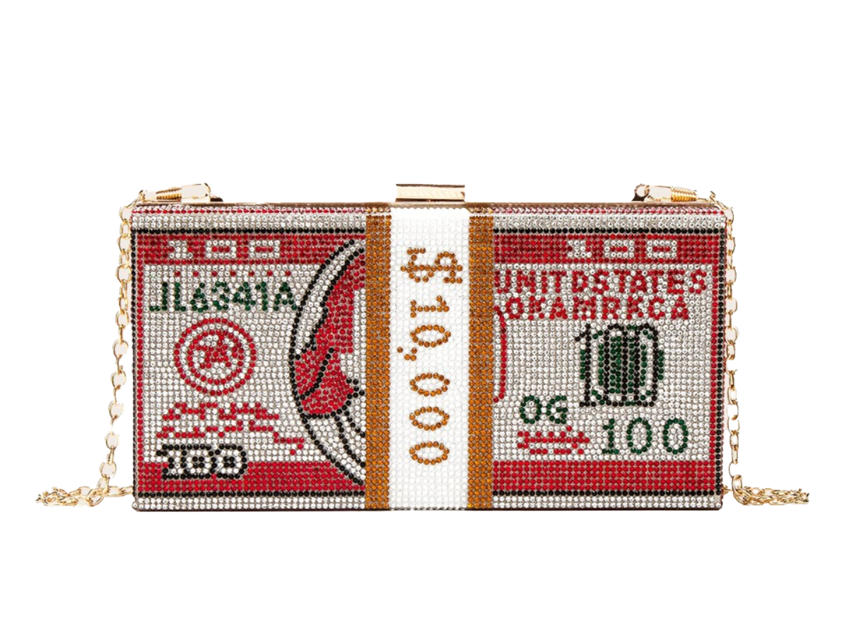 Bling Money Bag Clutch -Red