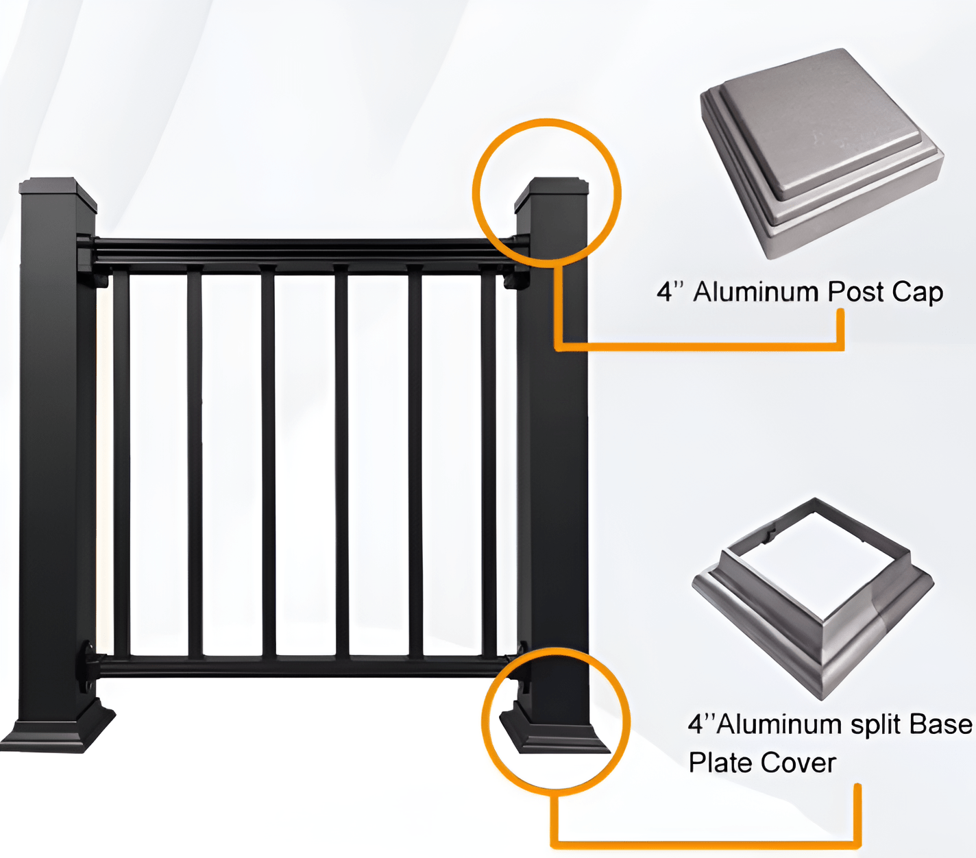 6-ft x 42-in Composite Railing Kit - Durable, Easy to Install & Low-Maintenance