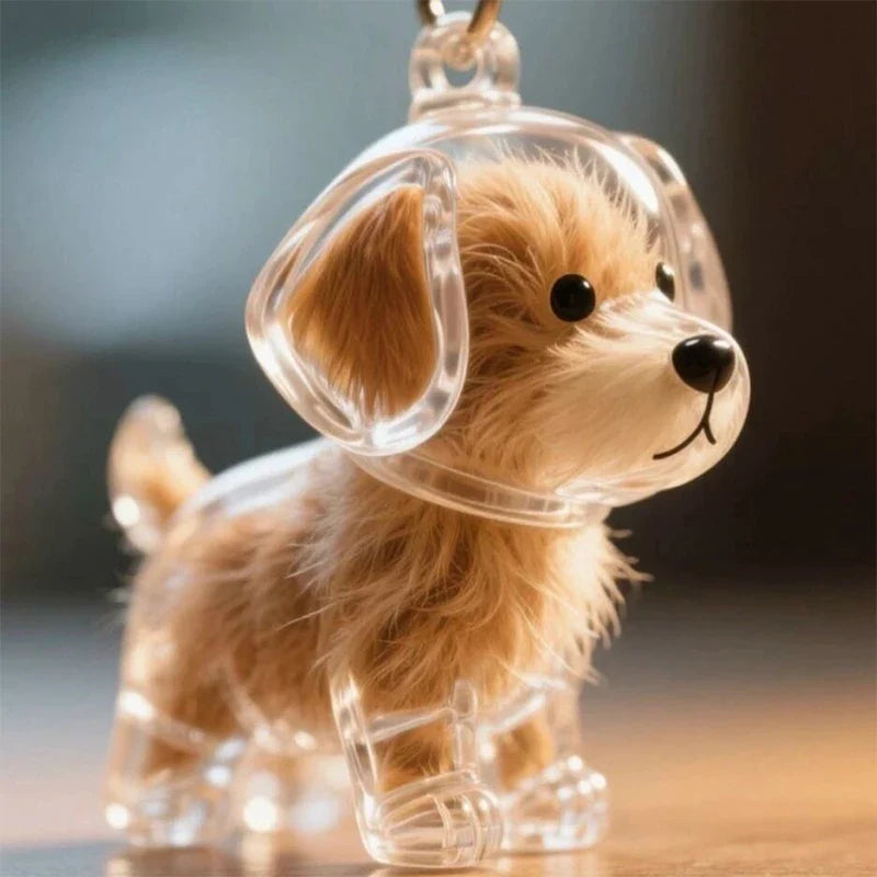 Clear Puppy Hair Memorial Keepsake Capsule | Pet Fur Container DIY Pendant Keychain