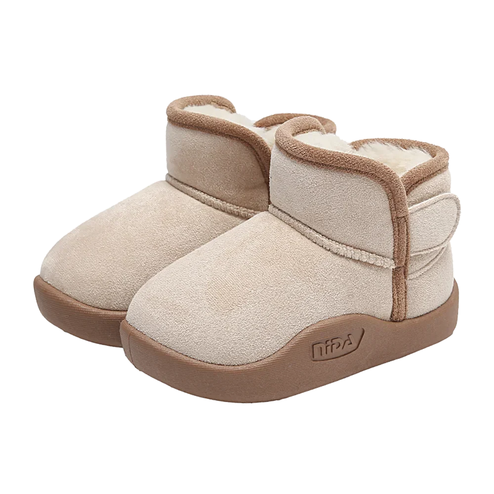 Winter Snow Boots For Children PU Leather Waterproof Kid's Plush Boots Thick Warm Cotton Shoes For Kids Boy's Girl's Warm Boots