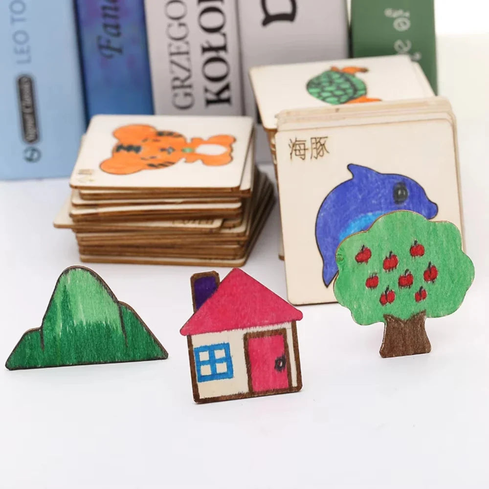Wooden Drawing Stencils for Kids | Montessori Learning Toy Set