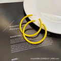 Simple Big Round Star Heart Hoop Earrings For Women Geometric Plastic Exaggerated Earring Hyperbole Trendy Ring Earrings Jewelry