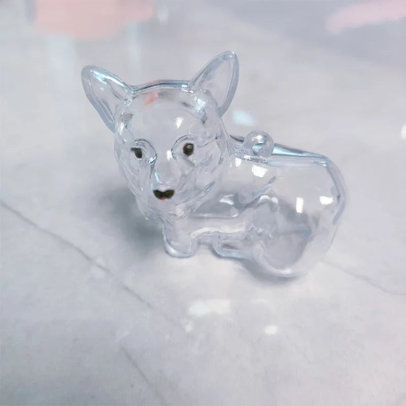 Clear Puppy Hair Memorial Keepsake Capsule | Pet Fur Display Keychain