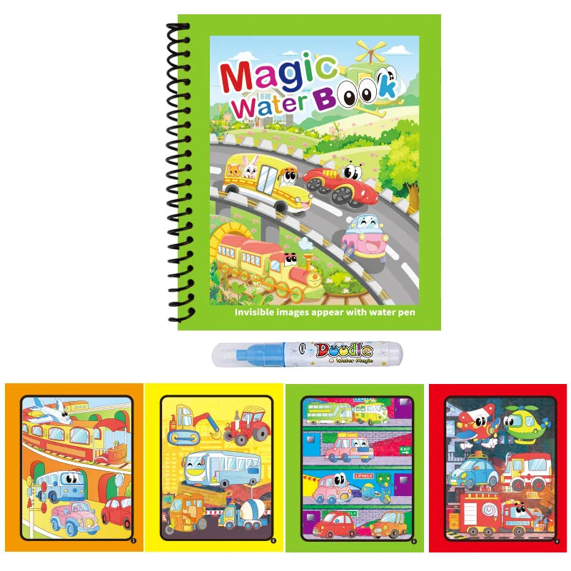 Magic Water Drawing Book | Reusable Coloring Pad with Pen for Kids Gift