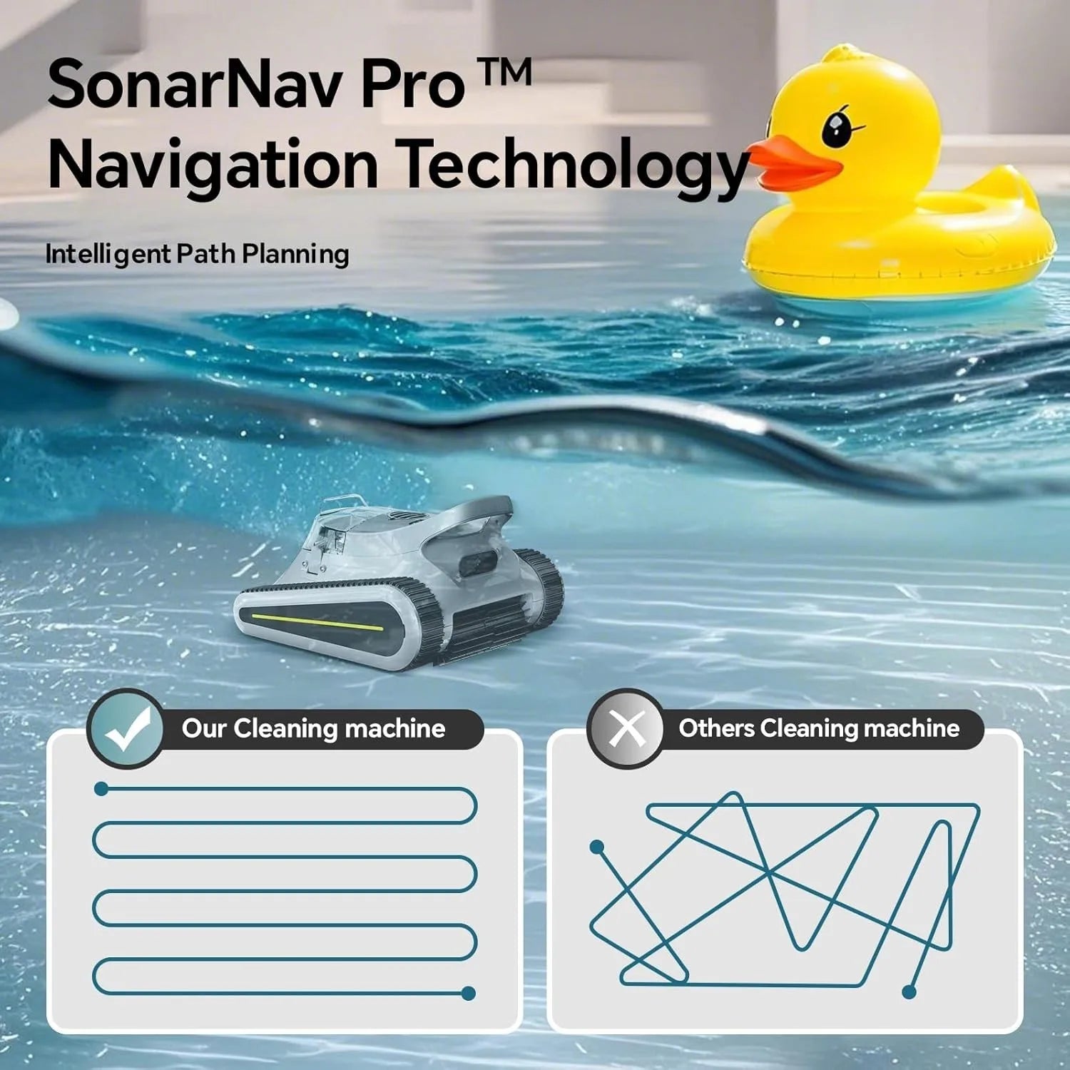 Smart Navigation Pool Cleaner Wall and Waterline Cleaning Vacuum APP Control