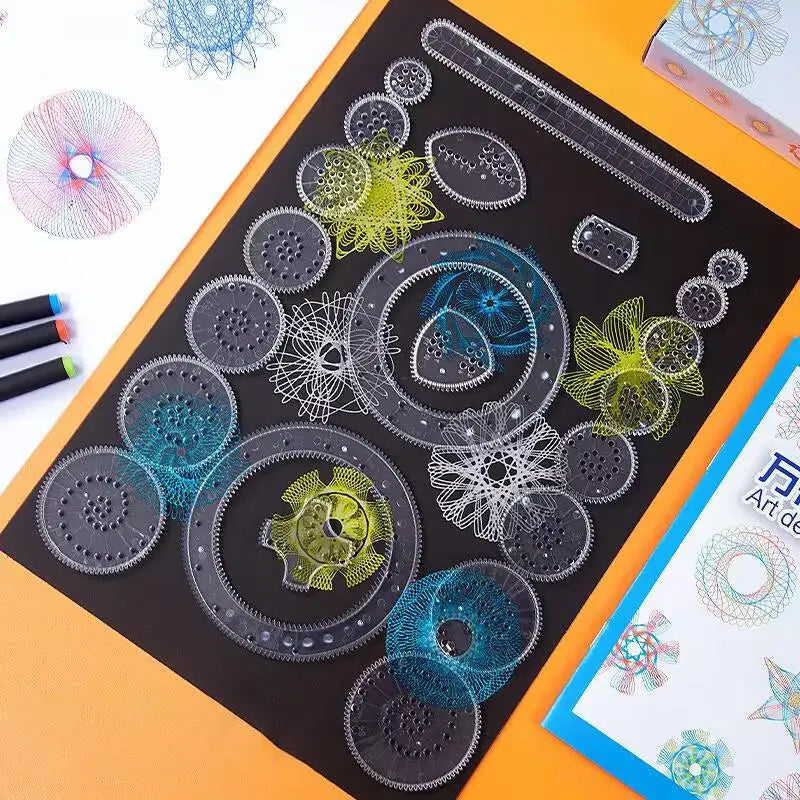 22pcs Drawing Toys Set | Geometric Ruler Mathematical Roulette Drawing Tools