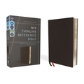 Niv, Thinline Reference Bible (Deep Study at a Portable Size), Genuine Leather, Calfskin, Black, Red Letter, Comfort Print - Leather