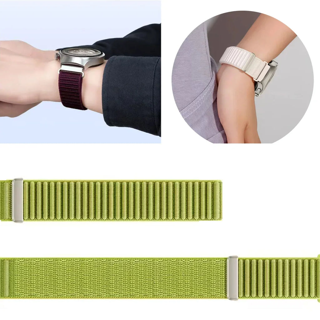 Garmin 18/20/22mm Quick Release Woven Nylon Hook-and-Loop Band with Metal Ring