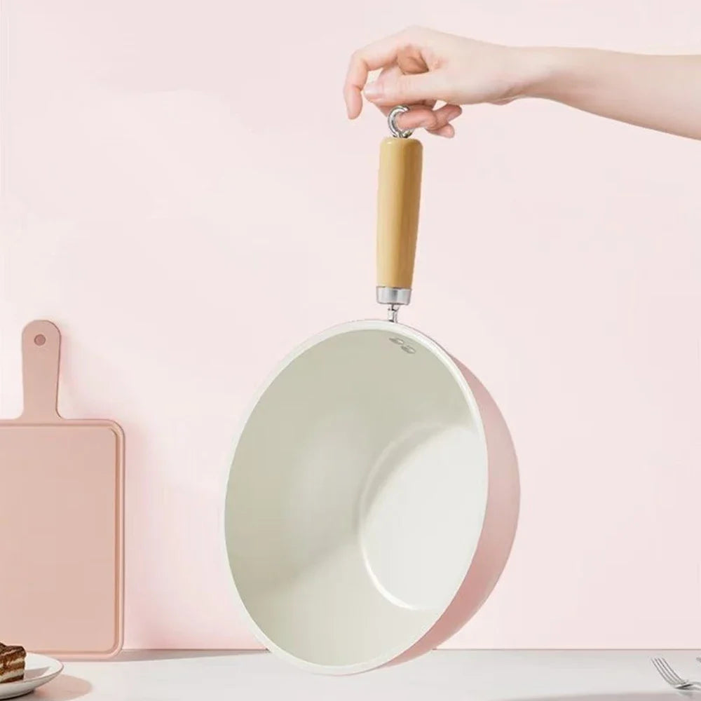 Mini Ceramic Non-Stick Frying Pan Wok Home Egg Steak Skillet Pancake Fried Induction Cooker Gas Stove Saucepan Kitchen Cookware