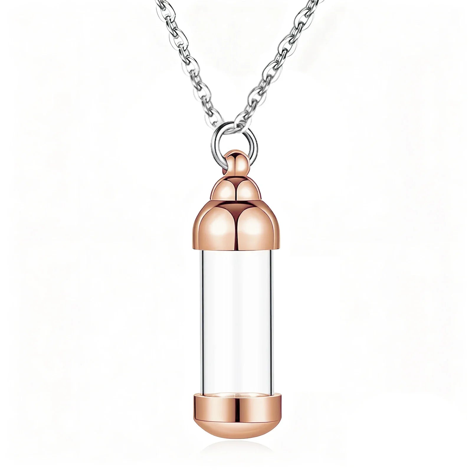 Small Glass Cremation Urn Vial Necklace for Ashes | Memorial Pet Charm