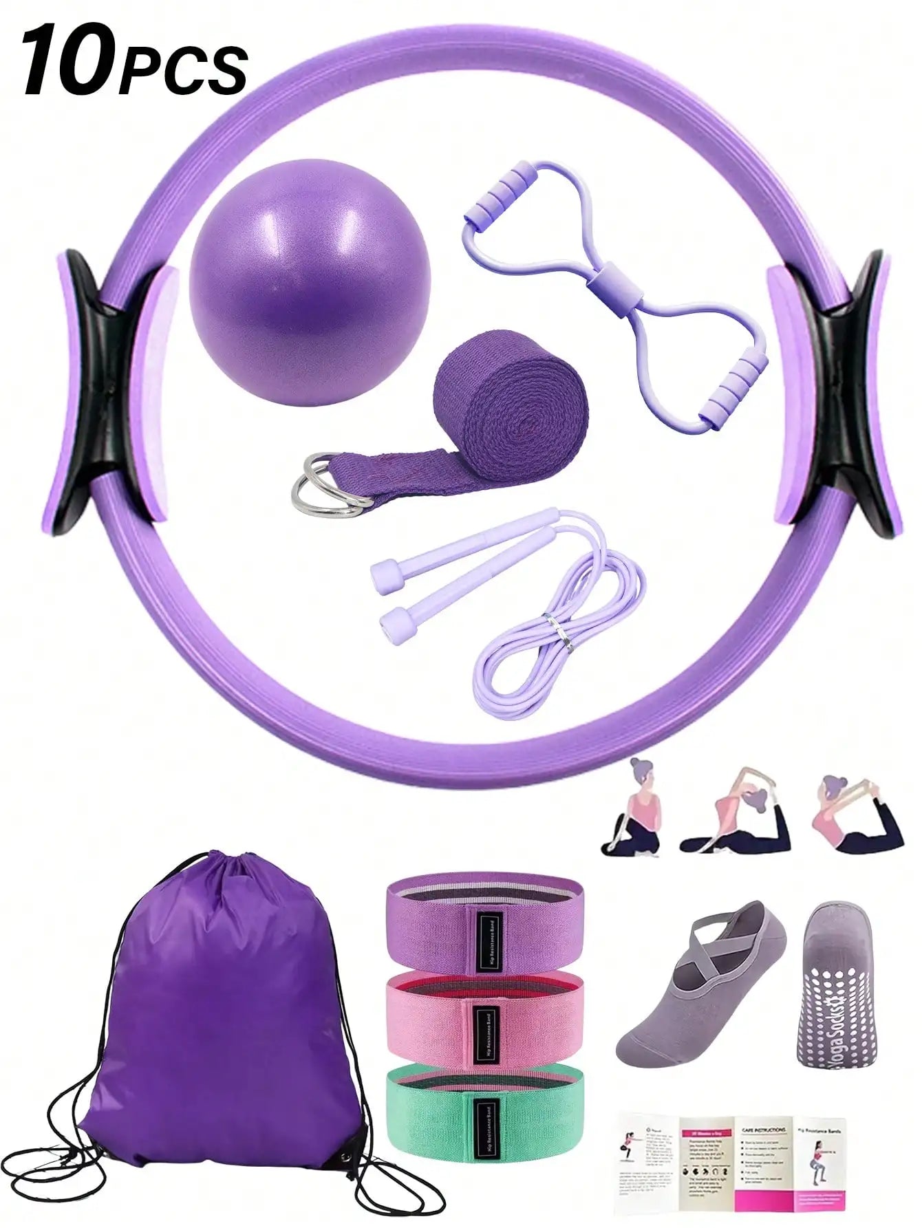 Pilates Yoga Fitness Set For Home Gym Equipment And Workouts
