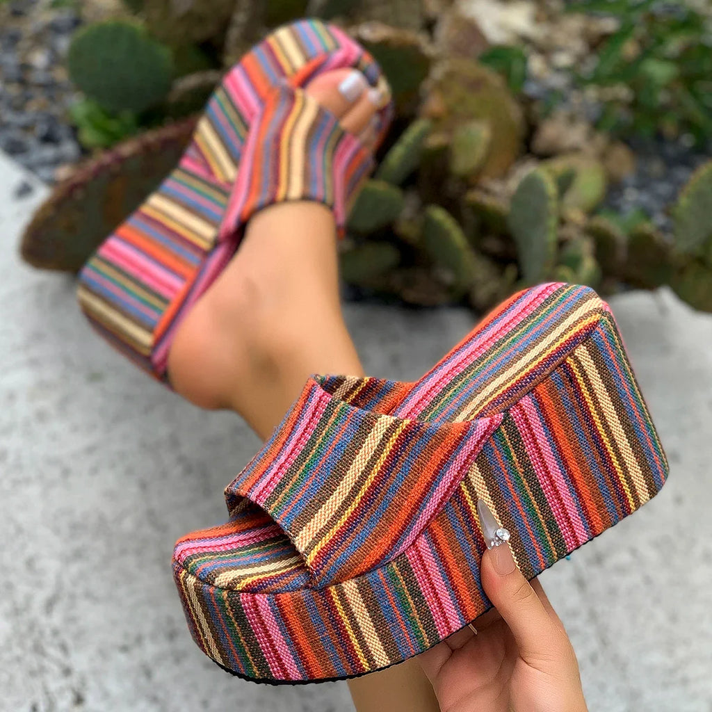 2025 New Summer Women Wedges Sandals Lady Fashion Open Toe Shoes Women Comfortable Platform High Heels Sandals zapatos de mujer