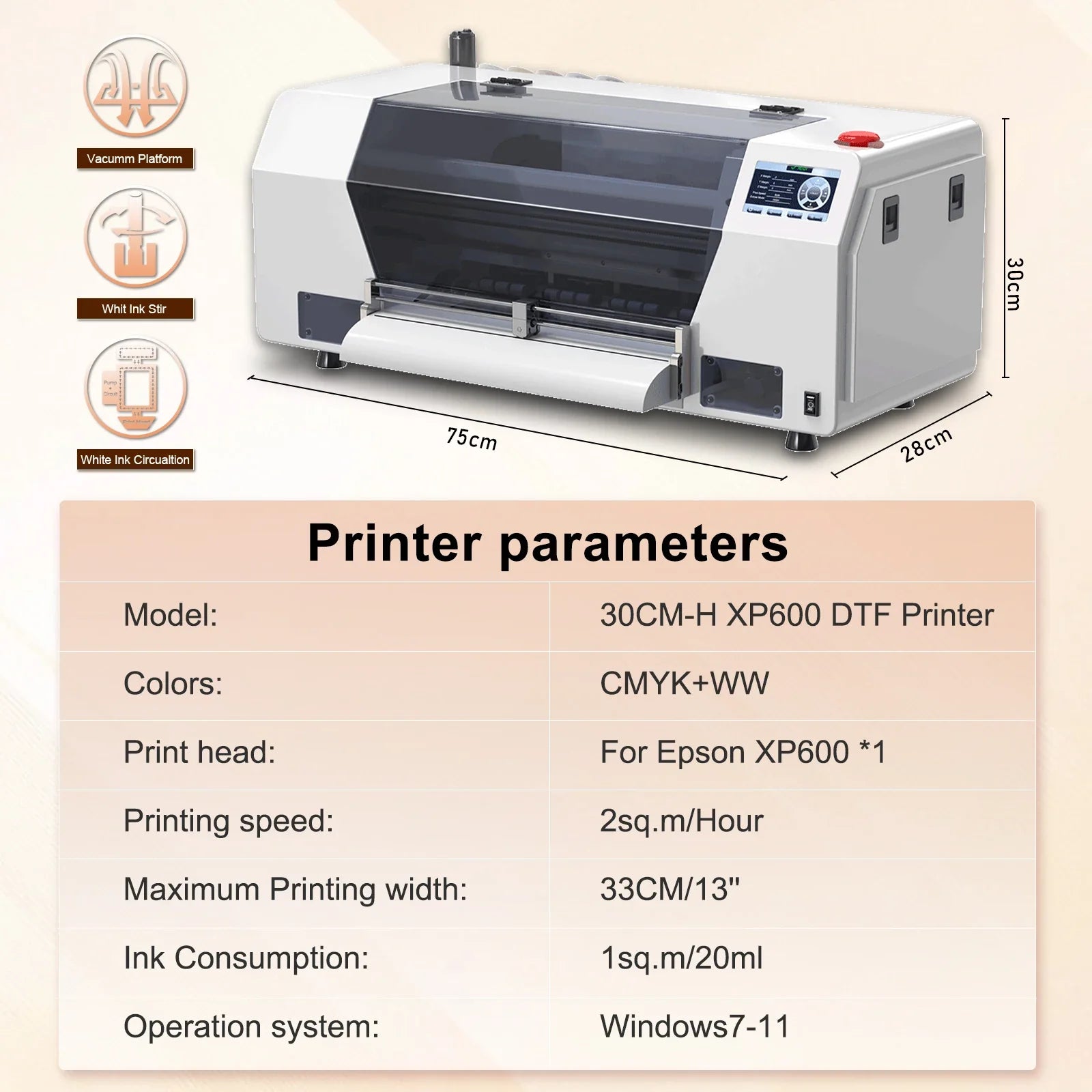 TOPPARTS DTF Printer Direct To Film Printing Machine For Clothes