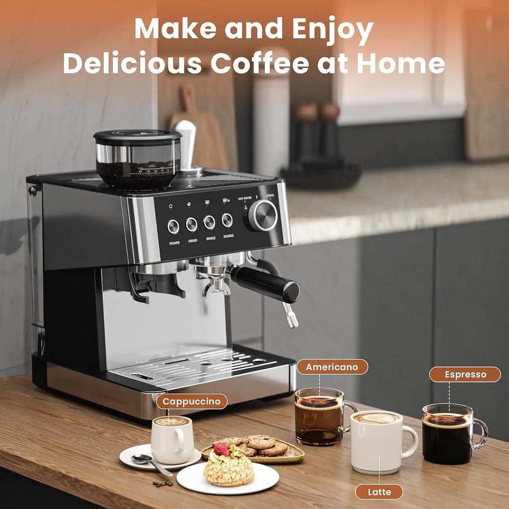 Espresso Machine 20 Bar With Grinder And Milk Frother