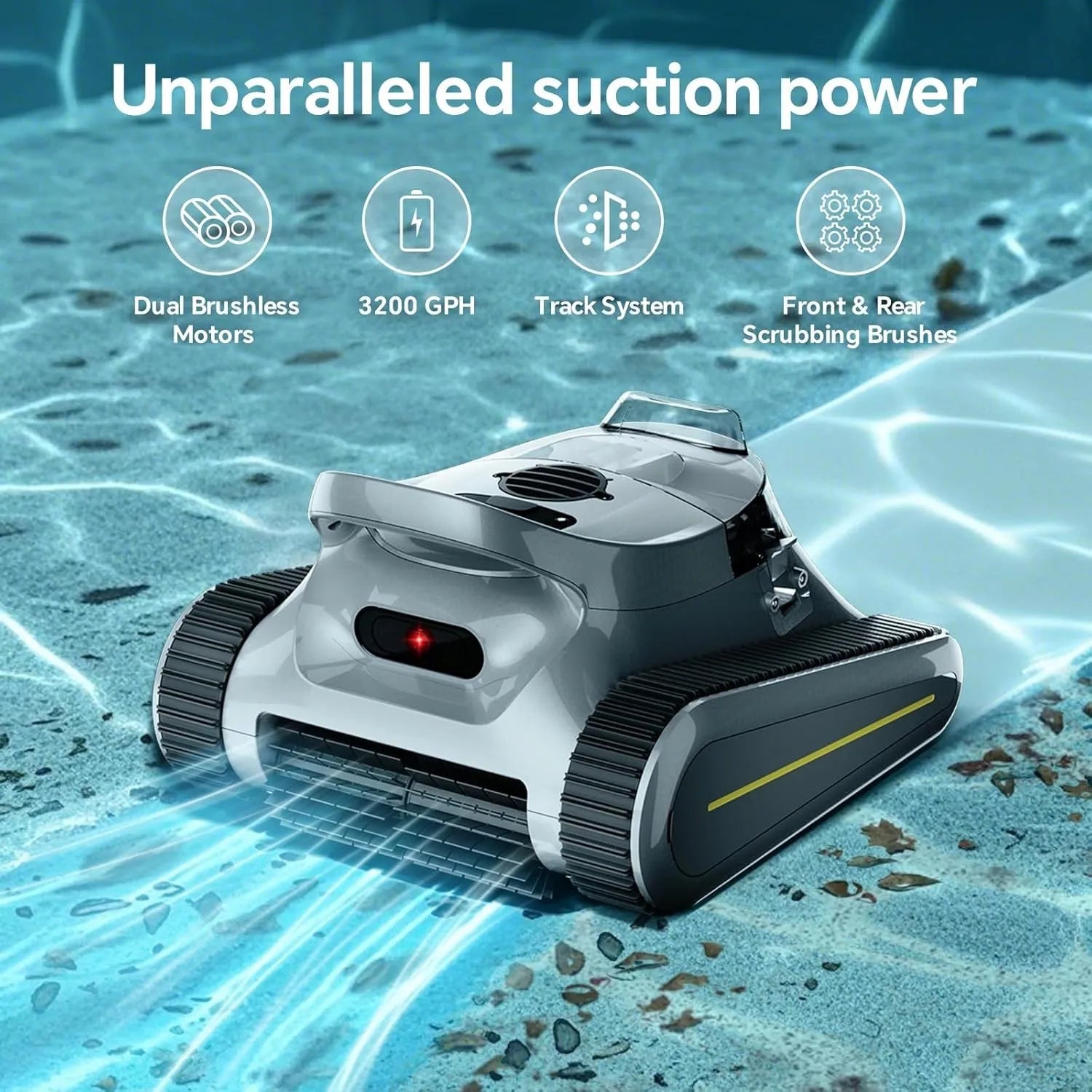 Smart Navigation Pool Cleaner Wall and Waterline Cleaning Vacuum APP Control