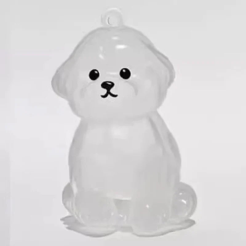 Clear Puppy Hair Memorial Keychain | Pet Fur Keepsake Capsule DIY Pendant