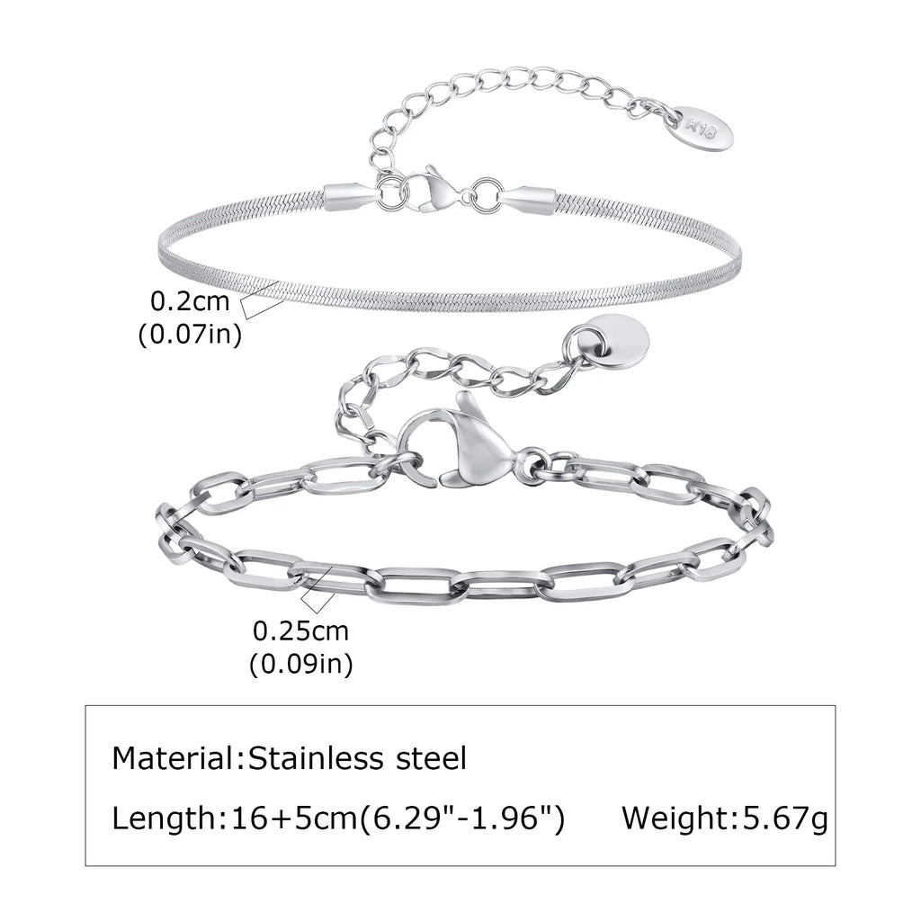 1/2/3pcs Chain Bracelet for, Stainless Steel Twisted Rope Cuban Chain