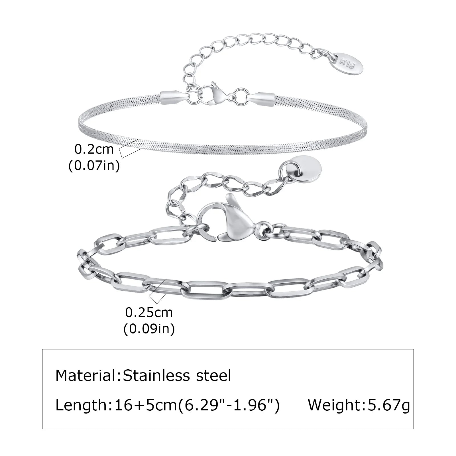 1/2/3pcs Chain Bracelet for, Stainless Steel Twisted Rope Cuban Chain
