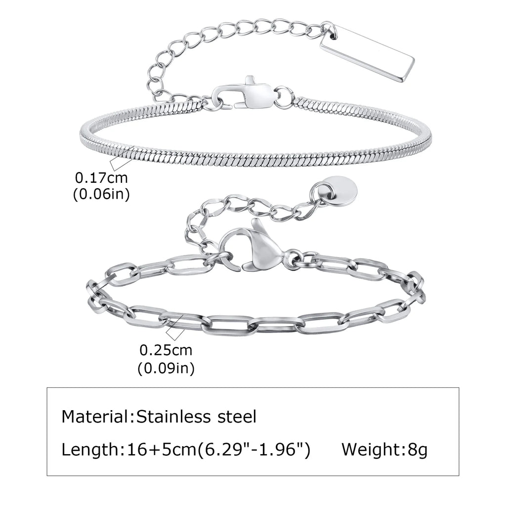 1/2/3pcs Chain Bracelet for, Stainless Steel Twisted Rope Cuban Chain