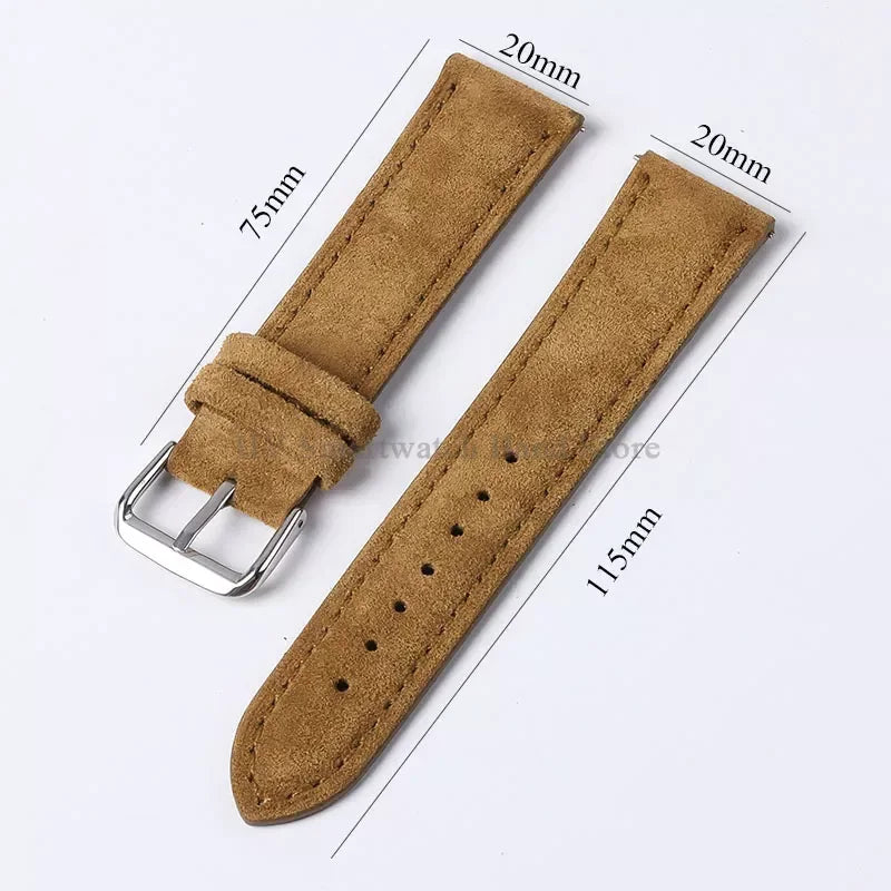 Garmin 18/20/22mm Quick Release Vintage Suede Leather Band