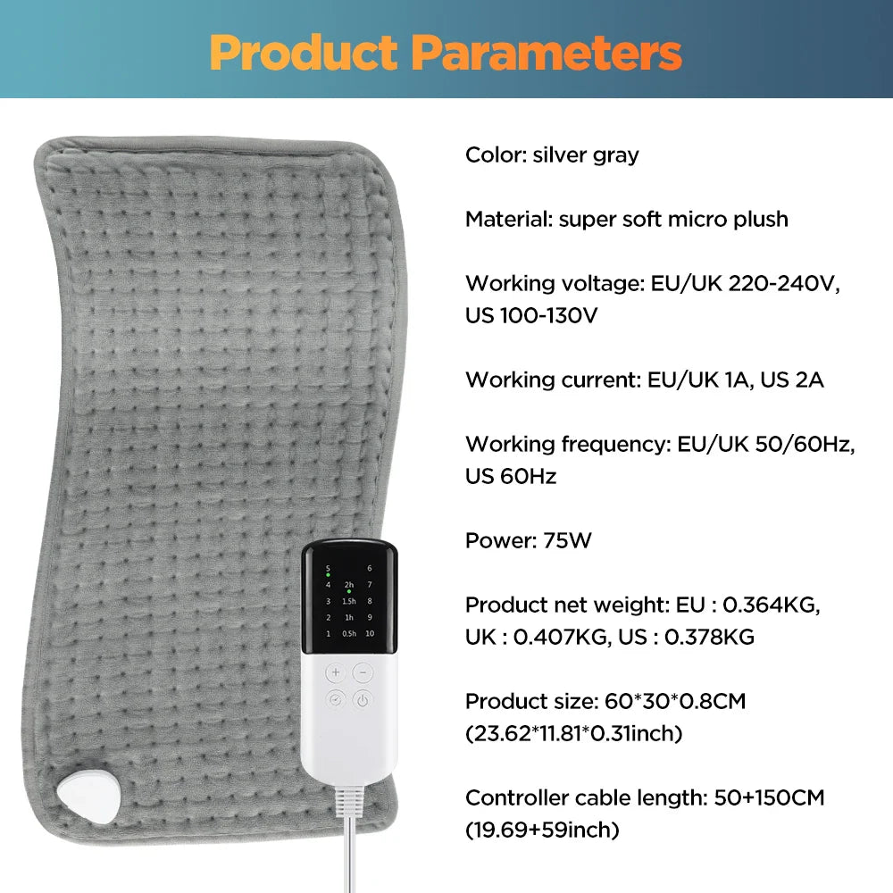Agdoad Electric Heating Pad For Cramps With 9 Temperature Settings