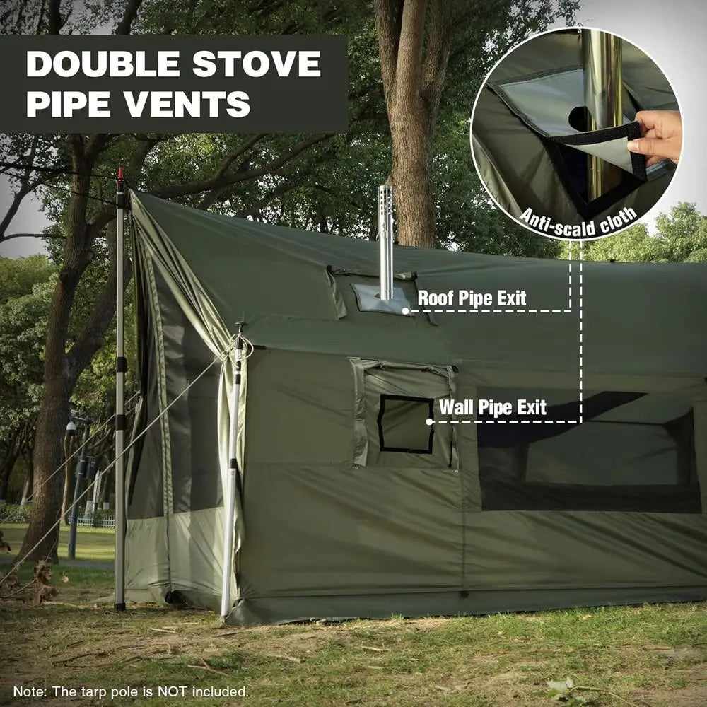 4-Season Windproof Waterproof Hammock Tent With Stove Jack For Camping