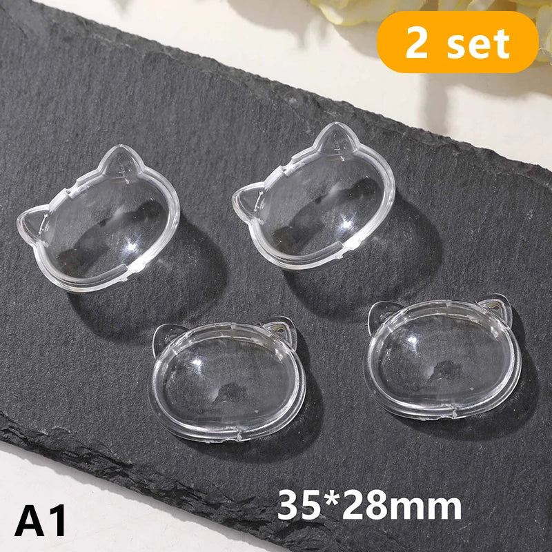 2pcs Pet Hair Keepsake Box | Transparent Dog Cat Fur Storage for DIY Memorial Decor