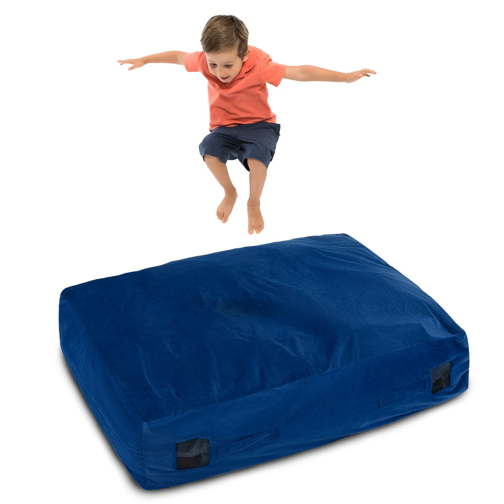 47 x 35.5 Inch Crash Pad Sensory Mat with Foam Blocks and Washable Cover