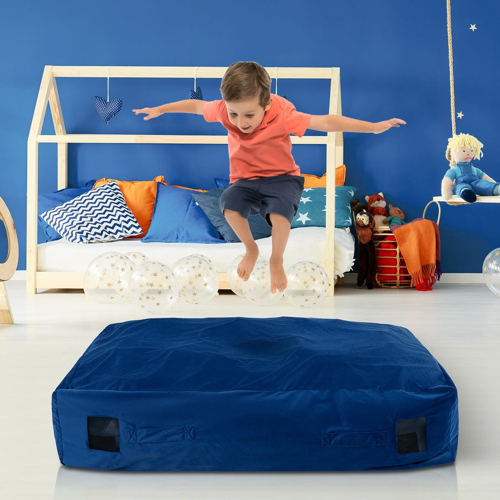 47 x 35.5 Inch Crash Pad Sensory Mat with Foam Blocks and Washable Cover
