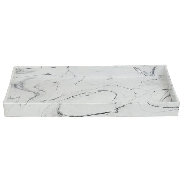Serving Tray Faux White Marble