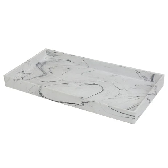 Serving Tray Faux White Marble