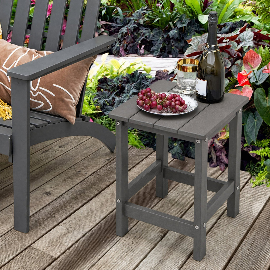 Square Adirondack Side Table 14" Weather-Resistant HDPE