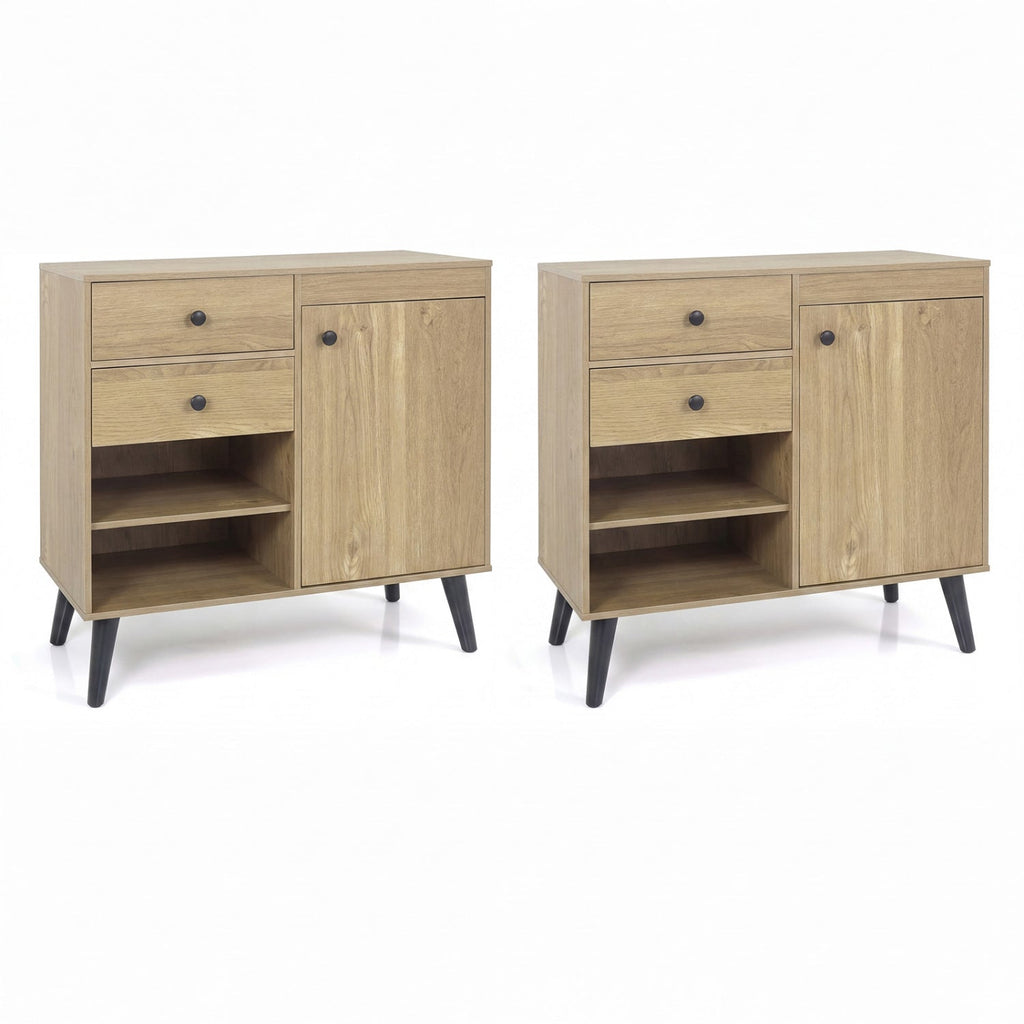 31" Buffet Cabinet Set of 2 with Drawers and Shelves