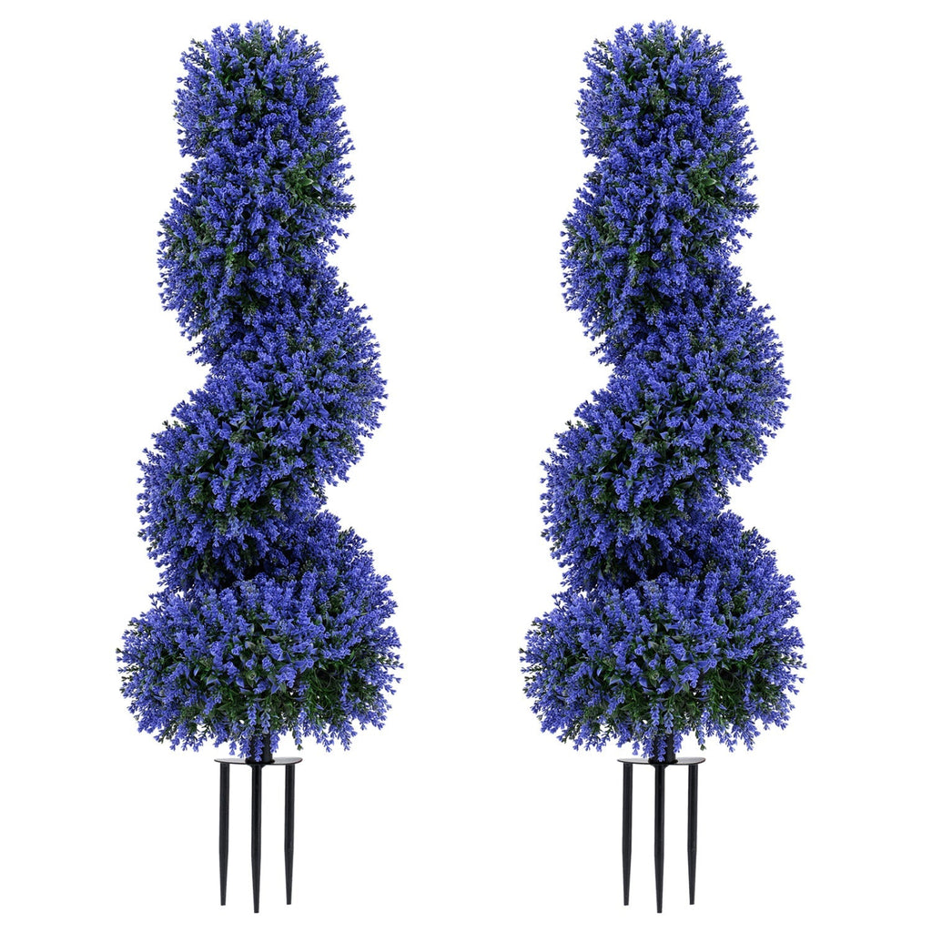 Artificial Spiral Topiary Trees 36" with Ground Spikes Set of 2