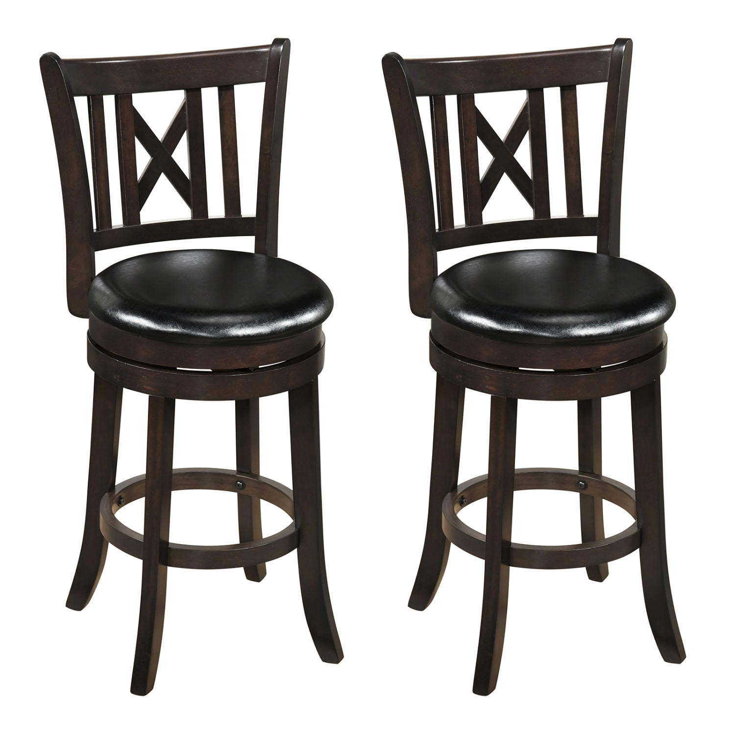 Swivel Bar Stools Set of 2 with Backrest - 30 Inch