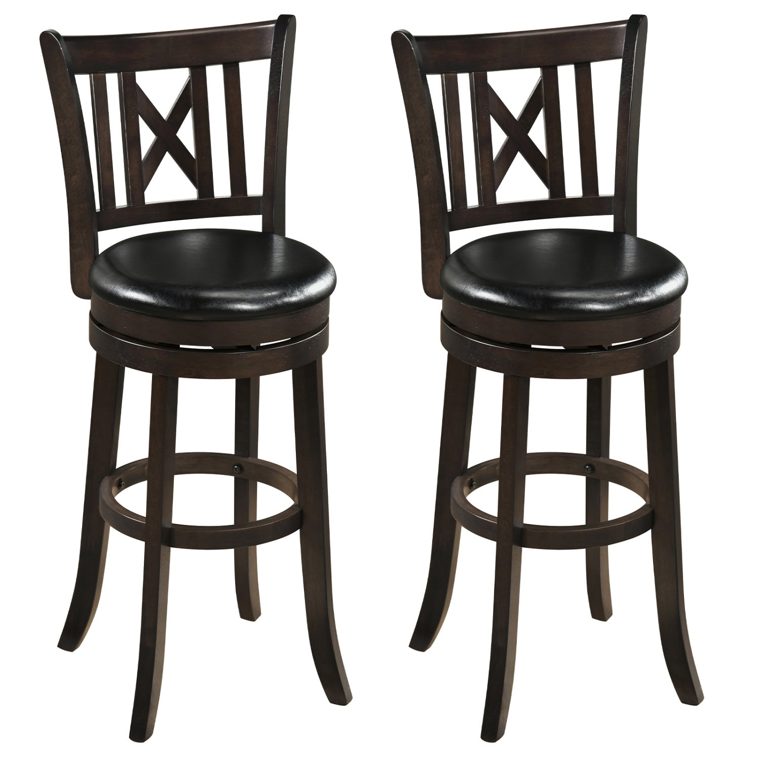 Swivel Bar Stools Set of 2 with Backrest - 30 Inch
