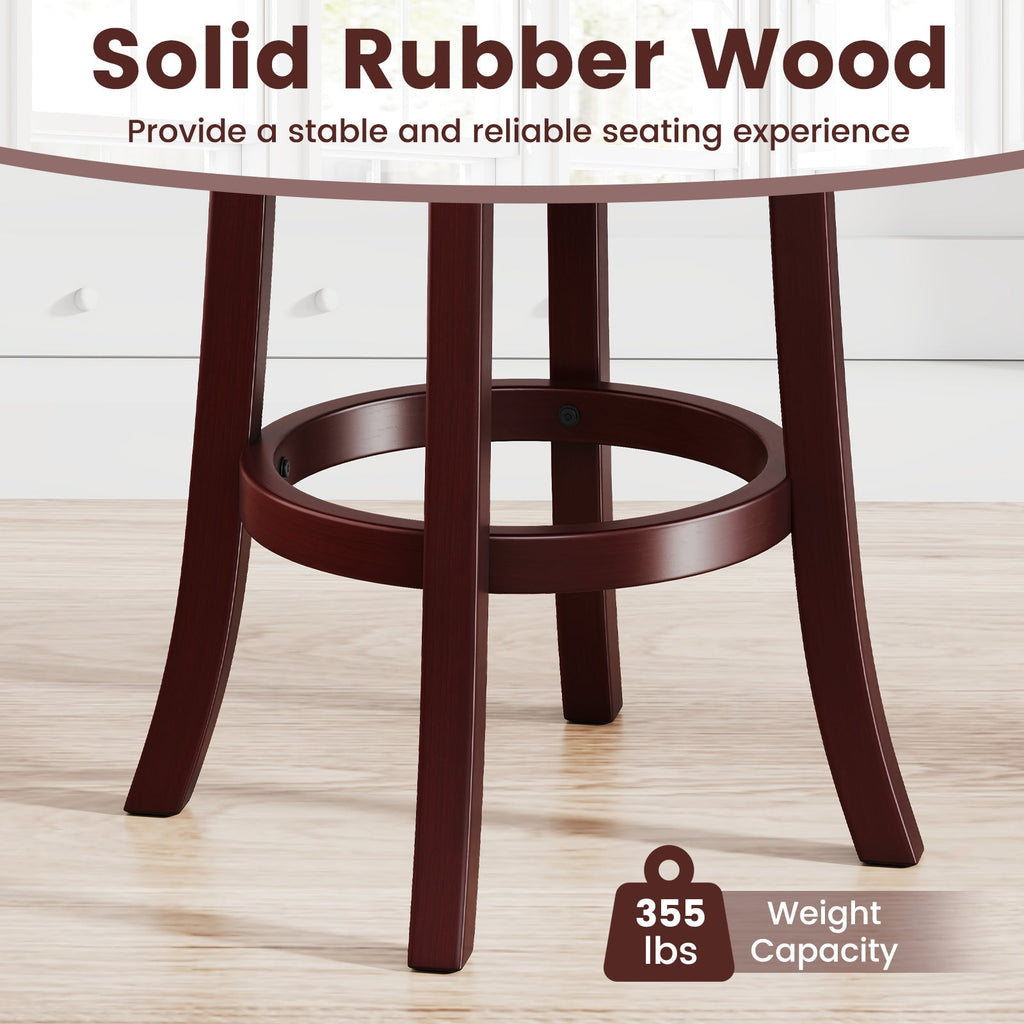 Set of 2 Counter Height Swivel Barstools with High Backs and Footrests