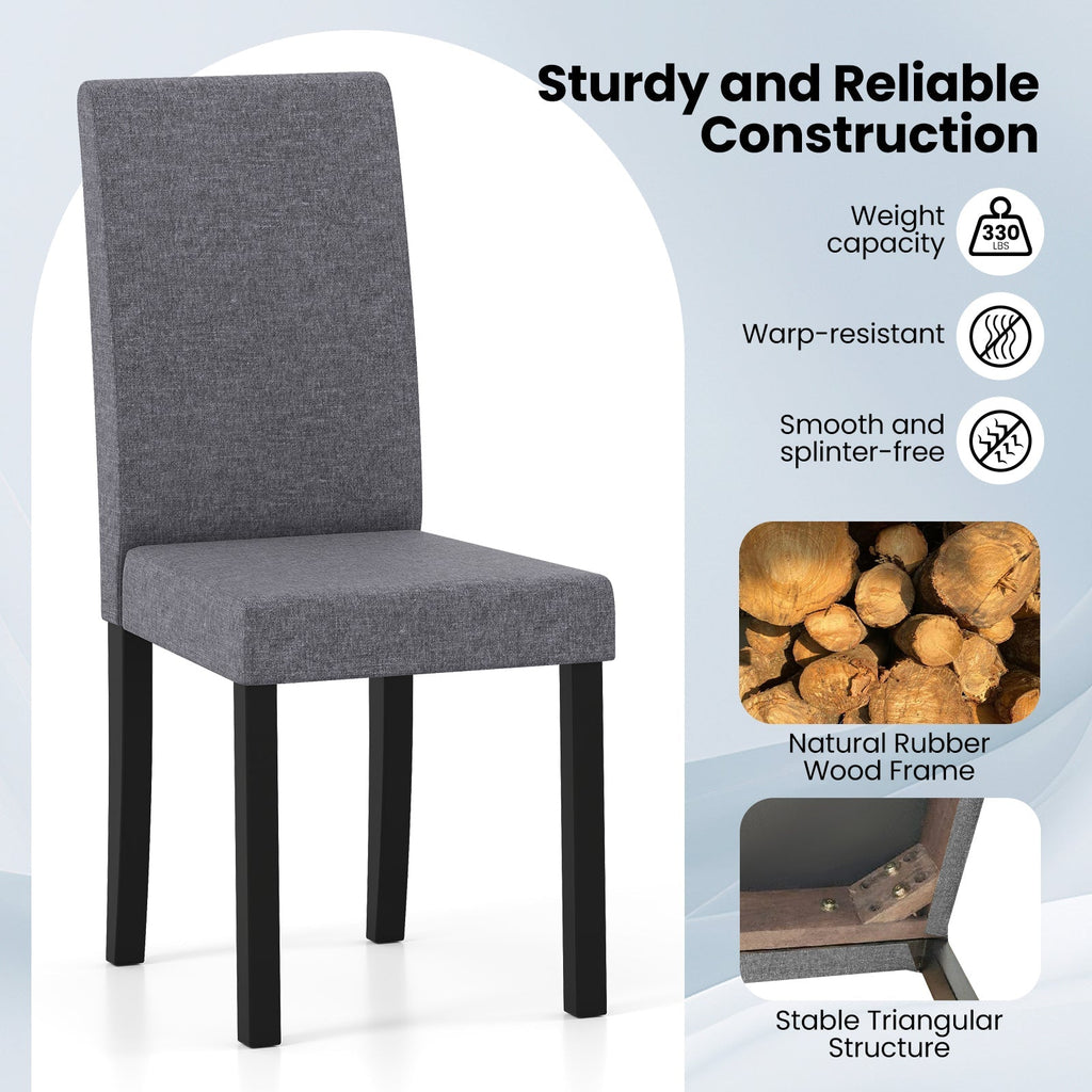 Set of 2 Dining Chair Mid-Century Modern Fabric Upholstered Parson Chairs